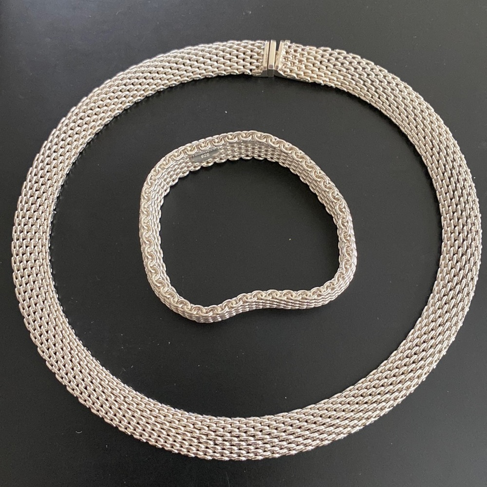 Tiffany Mesh necklace and bracelet combo.   Freshly cleaned and shiny.